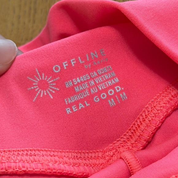 Offline by Aerie MEDIUM Coral Pink Tiered Ruffle Lined Athletic Shorts - Picture 6 of 9